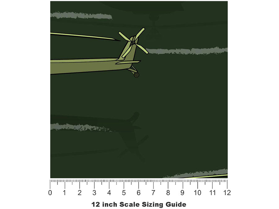 The Copter Americana Vinyl Film Pattern Size 12 inch Scale~Rwraps The Copter Americana Sizing Chart~3
