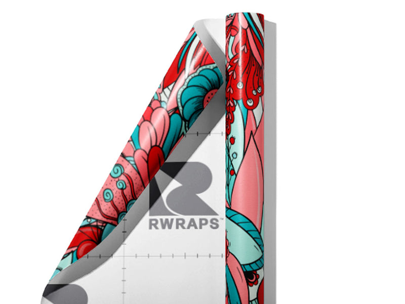 The Fever Floral Wrap Film Sheets~Rwraps Series 914 The Fever Floral Scrolled Sheet~3