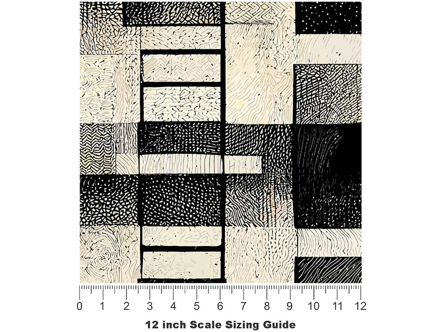 The Horizontal Art Deco Vinyl Film Pattern Size 12 inch Scale~Rwraps The Horizontal Art Deco Sizing Chart~2