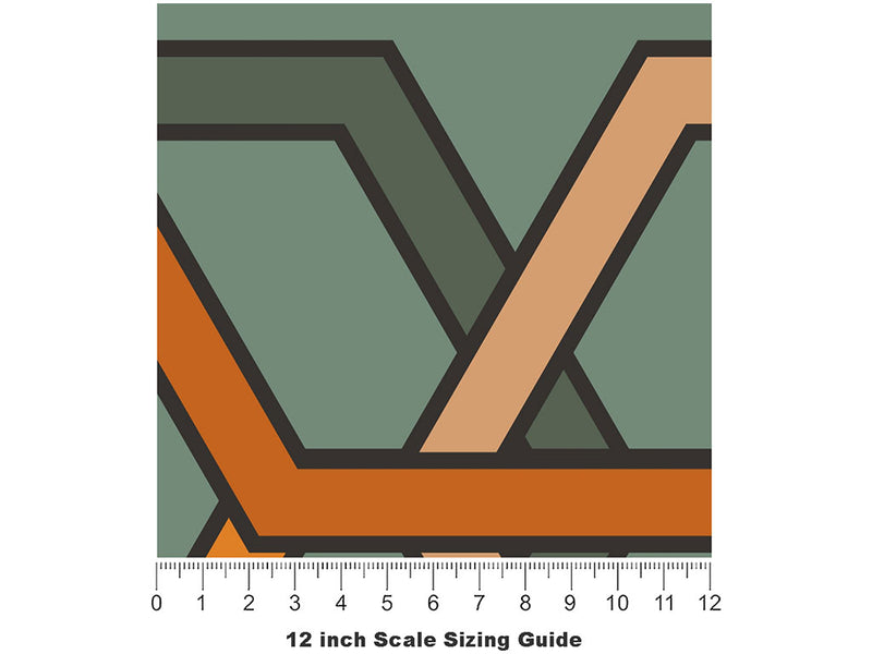 The Hustle Retro Vinyl Film Pattern Size 12 inch Scale~Rwraps The Hustle Retro Sizing Chart~2