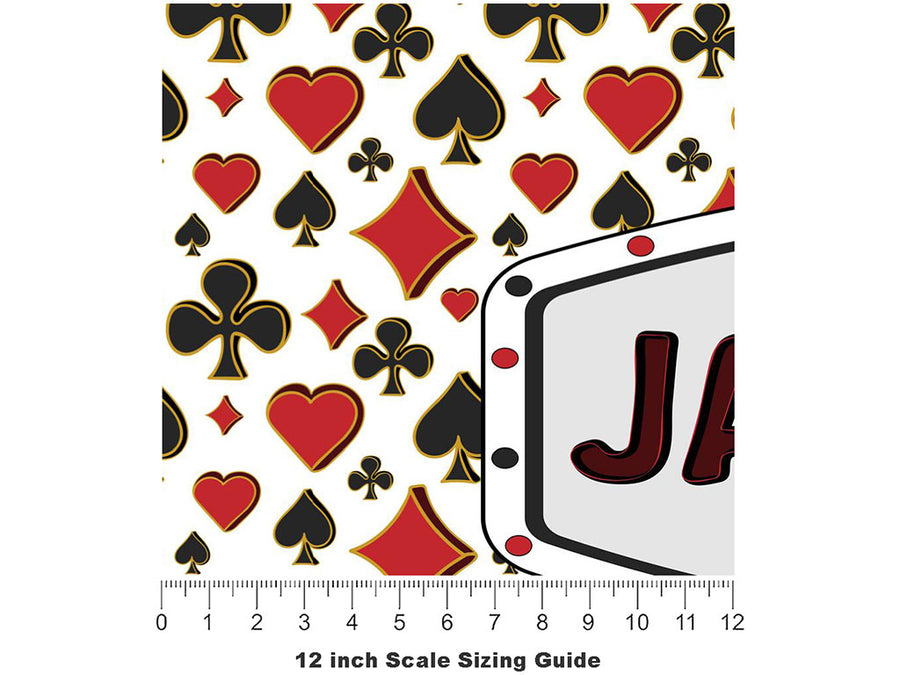 The Jackpot Americana Vinyl Film Pattern Size 12 inch Scale~Rwraps The Jackpot Americana Sizing Chart~3