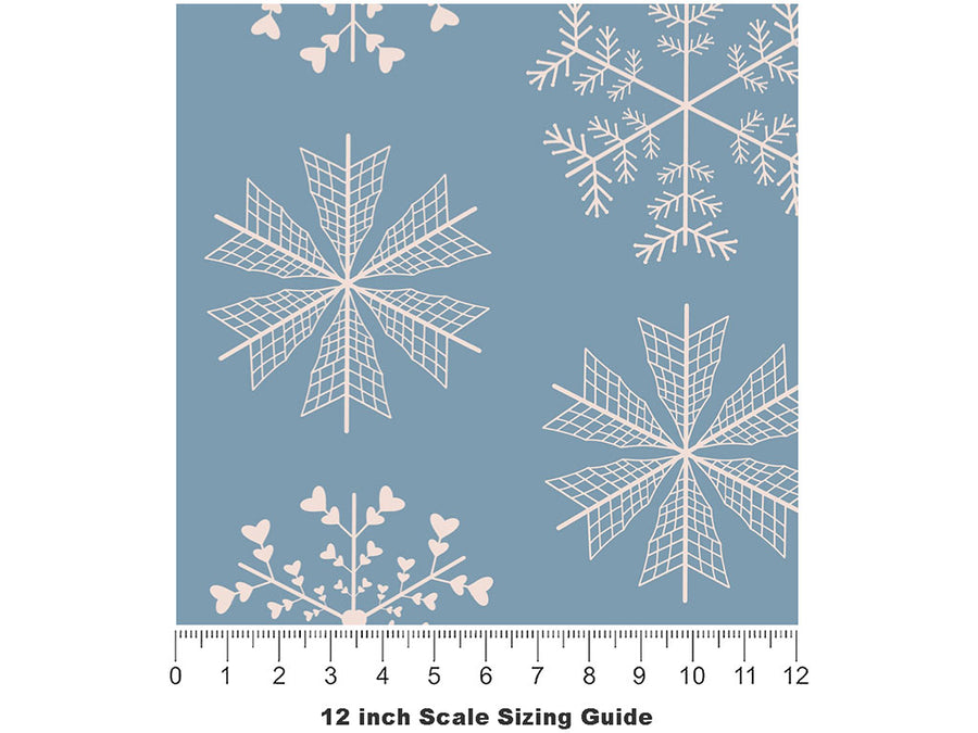 Thin Ice Snow Vinyl Film Pattern Size 12 inch Scale~Rwraps Thin Ice Snow Sizing Chart~2