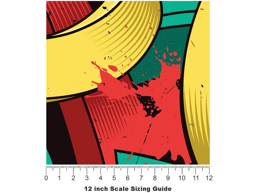 This Way Graffiti Vinyl Film Pattern Size 12 inch Scale~Rwraps This Way Graffiti Sizing Chart~2