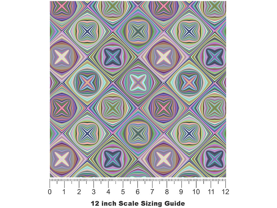 Thistle and Weed Mosaic Vinyl Film Pattern Size 12 inch Scale~Rwraps Thistle and Weed Mosaic Sizing Chart~2