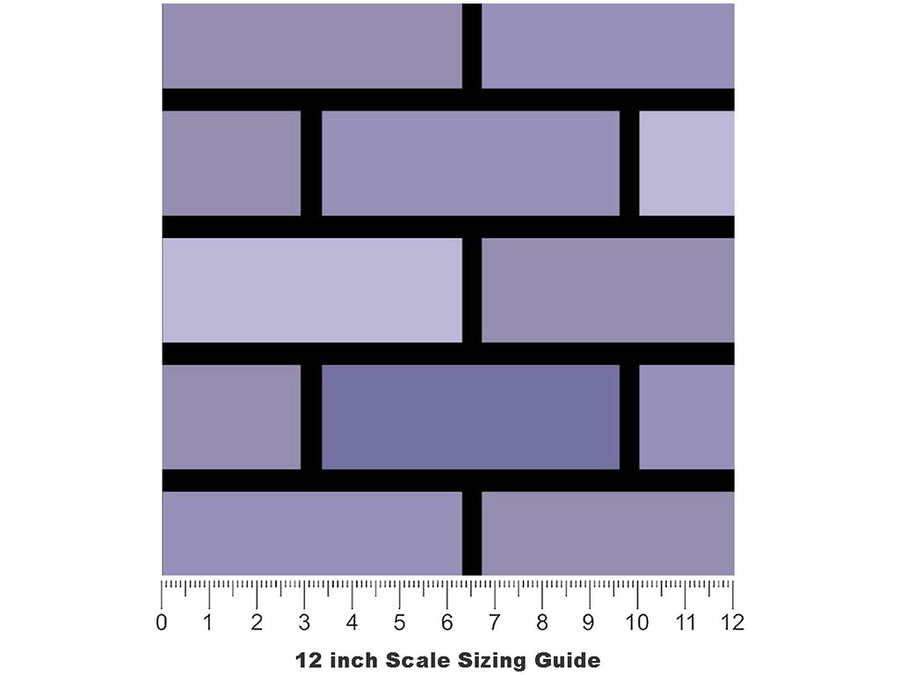 Thistle Purple Brick Vinyl Film Pattern Size 12 inch Scale~Rwraps Thistle Purple Brick Sizing Chart~3