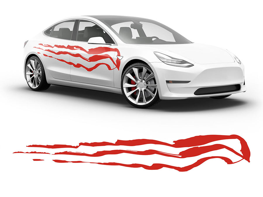 3M Light Red Threat Body Graphic~Full Side Auto Decal Kit~0