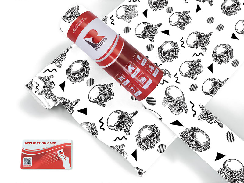 three monkeys skull and bones Craft Vinyl Roll
