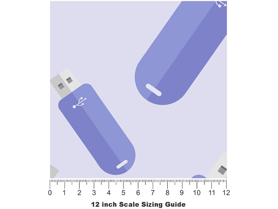 Thumb Drive Technology Vinyl Film Pattern Size 12 inch Scale~Rwraps Thumb Drive Technology Sizing Chart~3