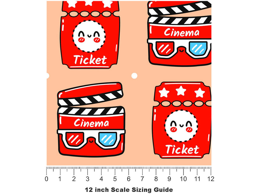 Tickets Please Movie Vinyl Film Pattern Size 12 inch Scale~Rwraps Tickets Please Movie Sizing Chart~2