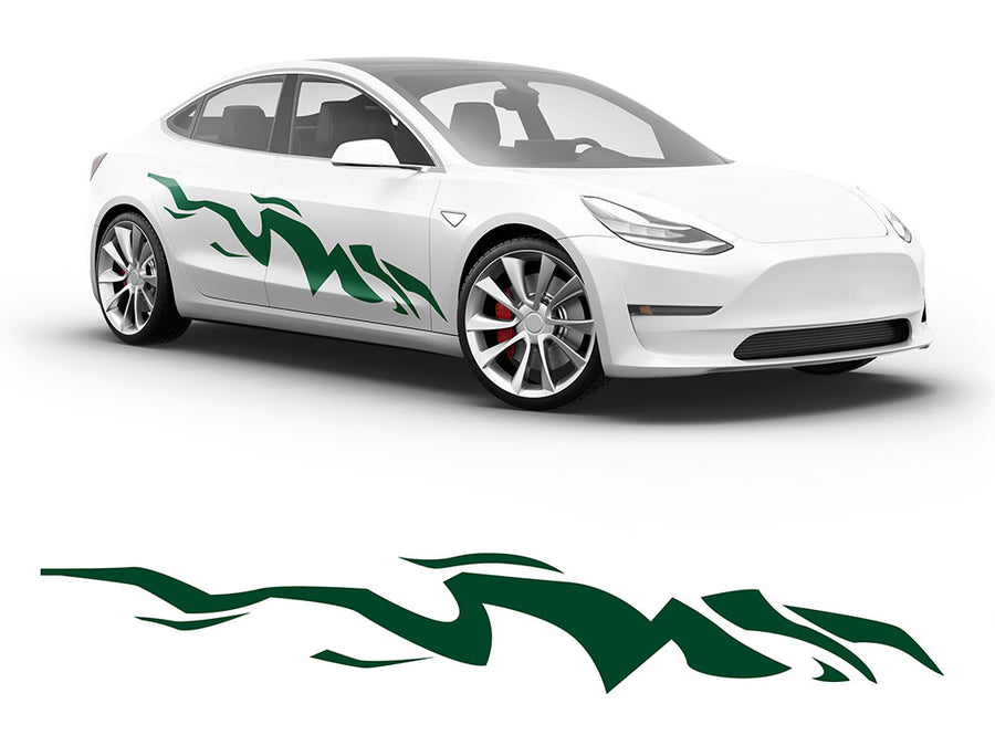 3M Dark Green Tiger Bolt Body Graphic~Full Side Auto Decal Kit~0