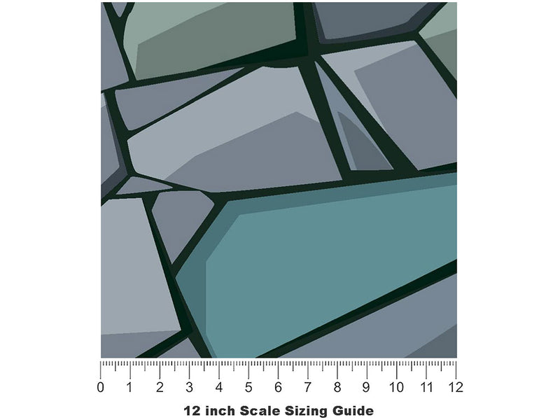 Tight Blue Cobblestone Vinyl Film Pattern Size 12 inch Scale~Rwraps Tight Blue Cobblestone Sizing Chart~3