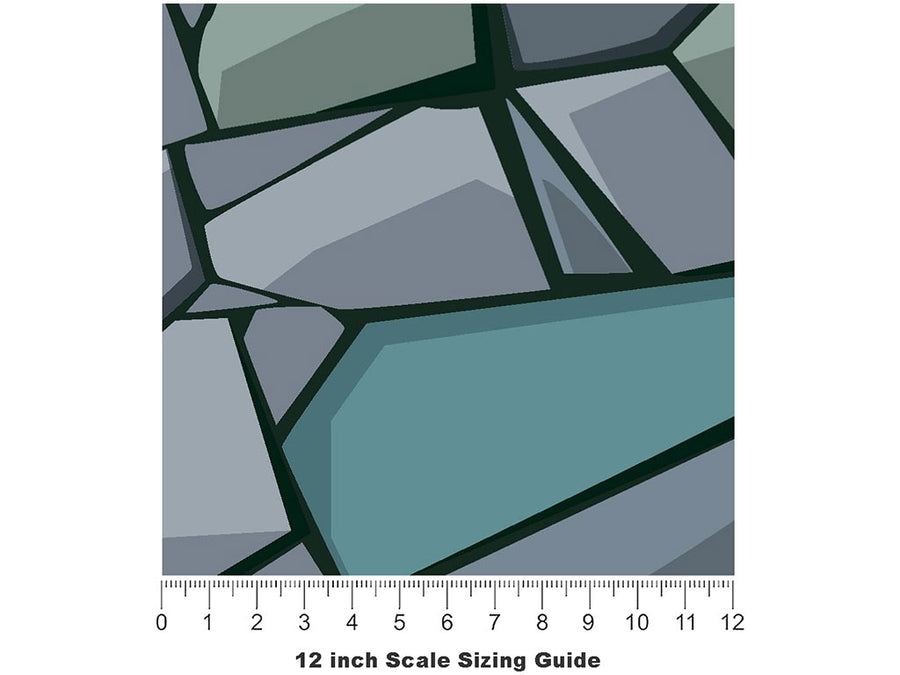 Tight Blue Cobblestone Vinyl Film Pattern Size 12 inch Scale~Rwraps Tight Blue Cobblestone Sizing Chart~3