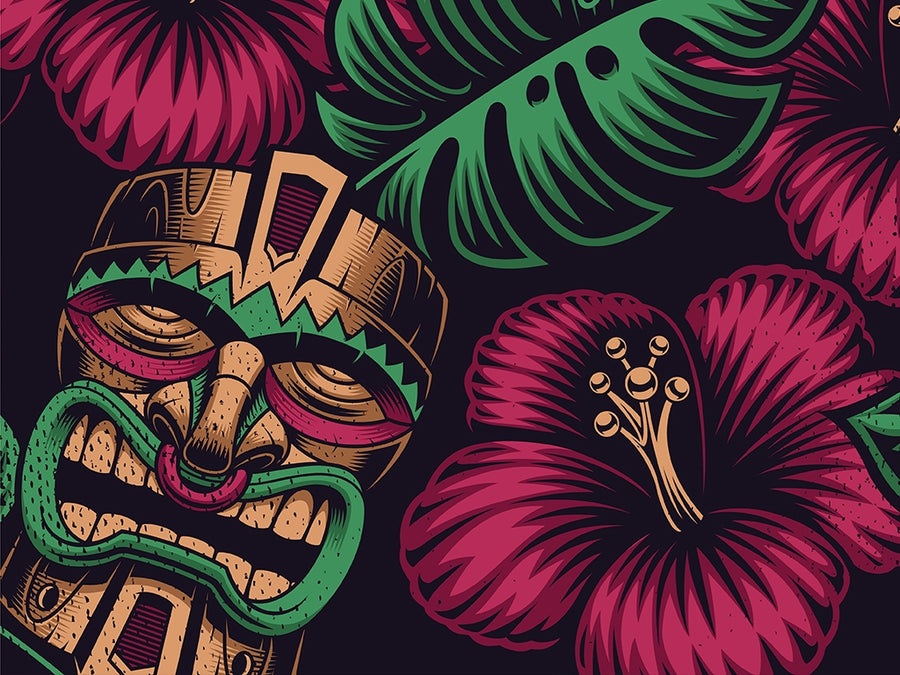 Tiki Time Floral Vinyl Wrap Pattern~Rwraps Series 914 Digitally Printed Vinyl Wrap~0