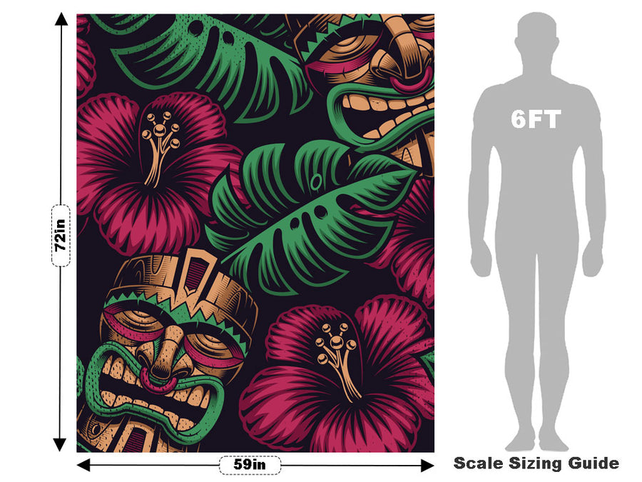 Tiki Time Floral Vehicle Wrap Scale~Rwraps Series 914 Tiki Time Floral Measurements~1