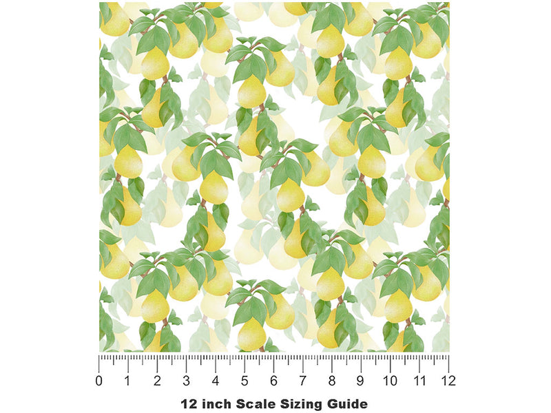 Timeless Anjou Fruit Vinyl Film Pattern Size 12 inch Scale~Rwraps Timeless Anjou Fruit Sizing Chart~2