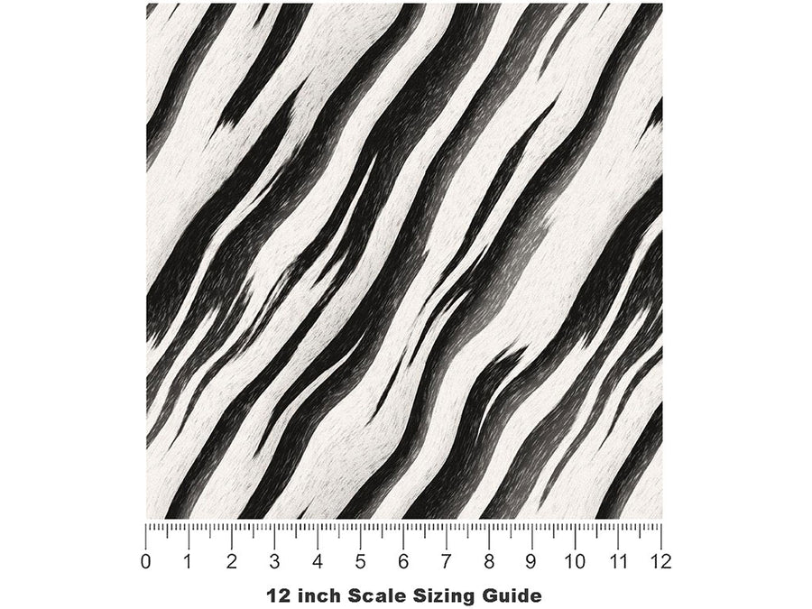Tipsy Zebra Vinyl Film Pattern Size 12 inch Scale~Rwraps Tipsy Zebra Sizing Chart~3