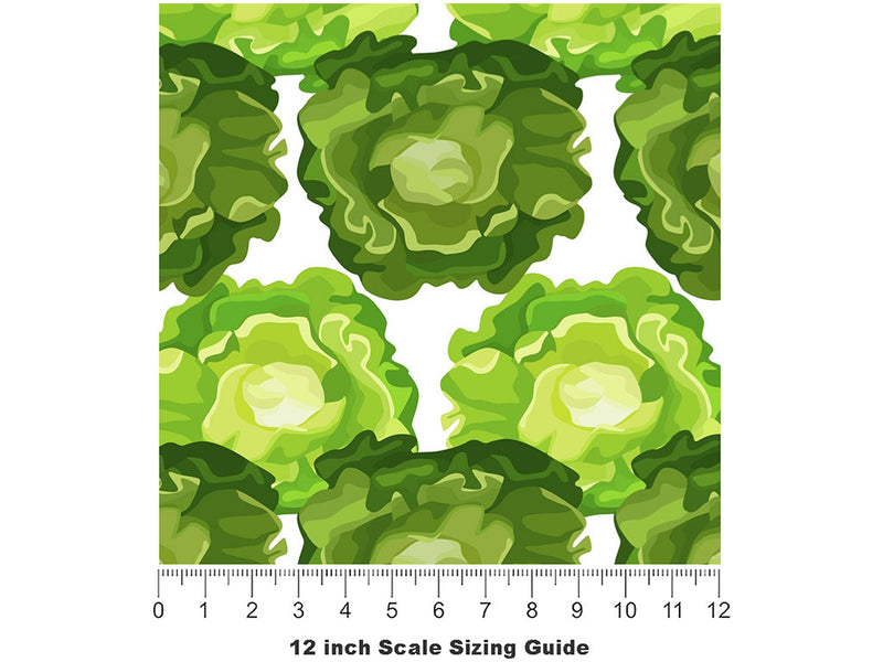 Tom Thumb Butterhead Vegetable Vinyl Film Pattern Size 12 inch Scale~Rwraps Tom Thumb Butterhead Vegetable Sizing Chart~2