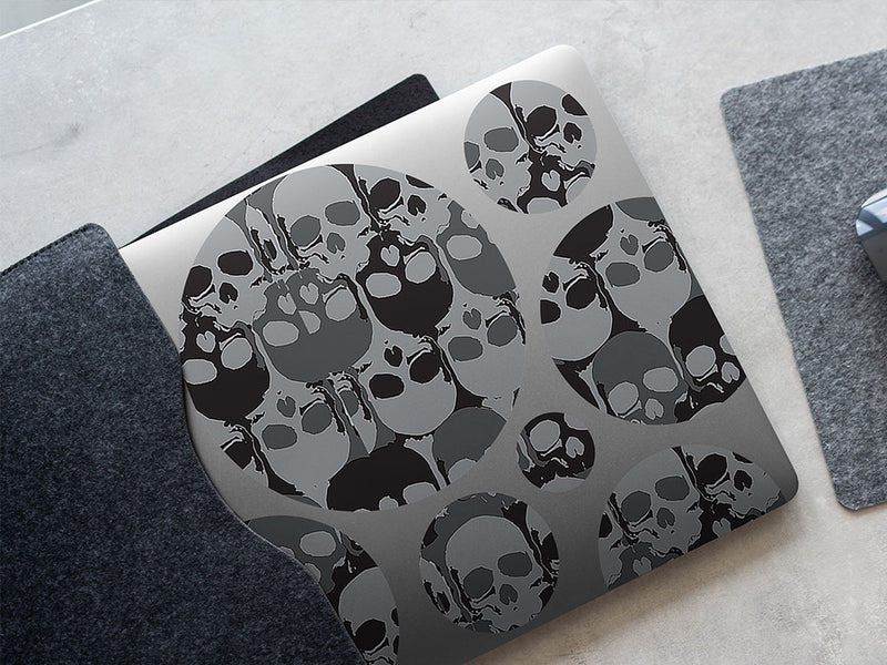 top down skull and bones DIY Laptop Stickers