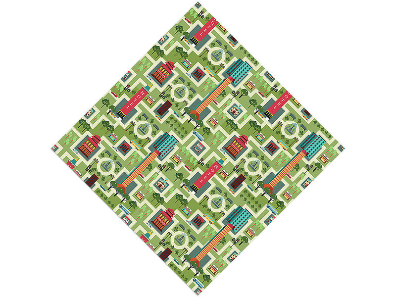 Tourist Town Cityscape Vinyl Wrap Pattern