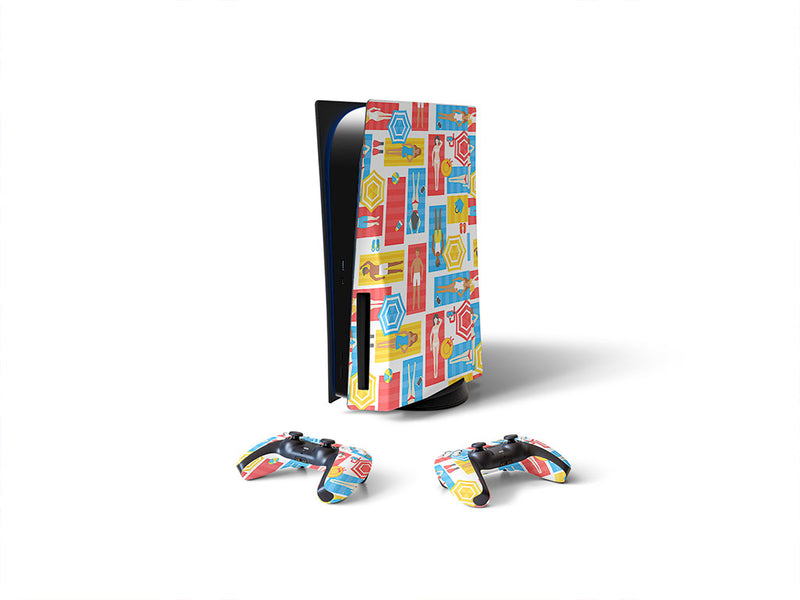 towel tetris summertime Sony PS5 DIY Skin