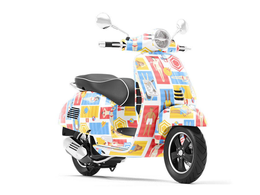Towel Tetris Summertime Vespa Scooter Wrap Film