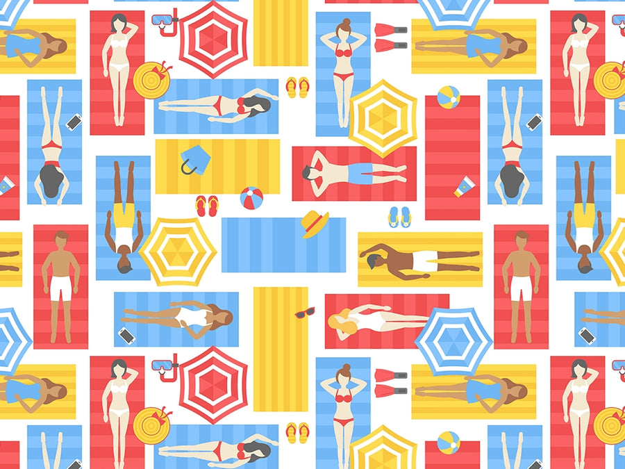 Towel Tetris Summertime Vinyl Wrap Pattern~Rwraps Series 914 Digitally Printed Vinyl Wrap~0