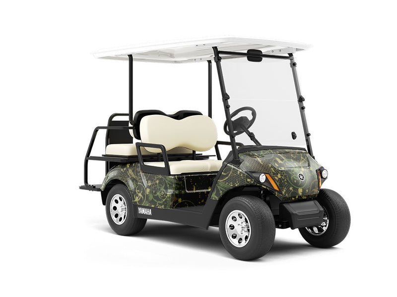 Toxic Green Graffiti Wrapped Golf Cart