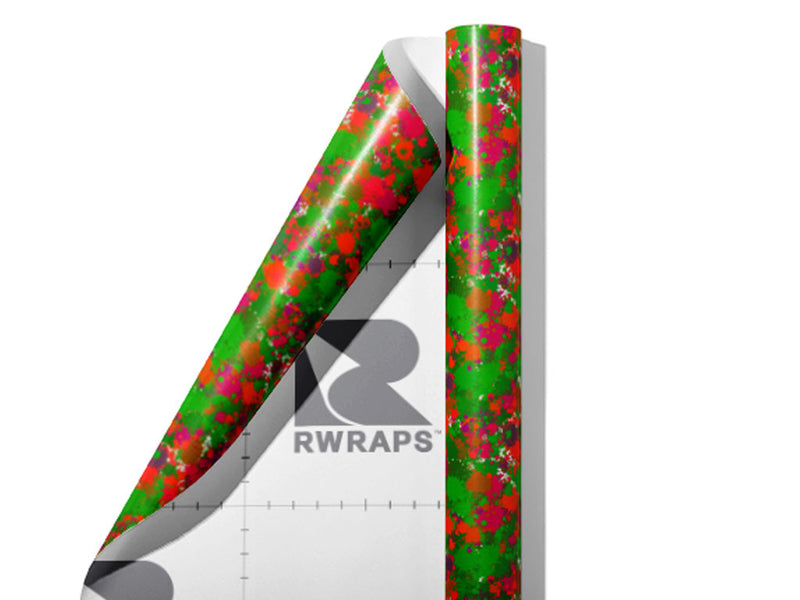 Toxic Sludge Paint Splatter Wrap Film Sheets~Rwraps Series 914 Toxic Sludge Paint Splatter Scrolled Sheet~3