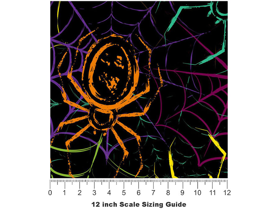 Toxic Spiders Graffiti Vinyl Film Pattern Size 12 inch Scale~Rwraps Toxic Spiders Graffiti Sizing Chart~3