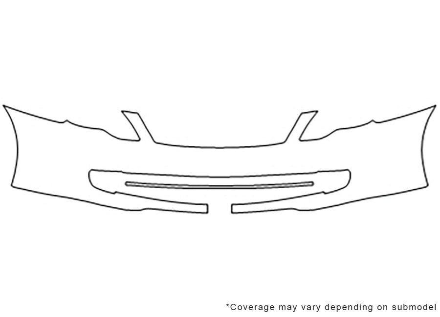 avalon 3M Clear Bra Bumper Precut PPF Diagram