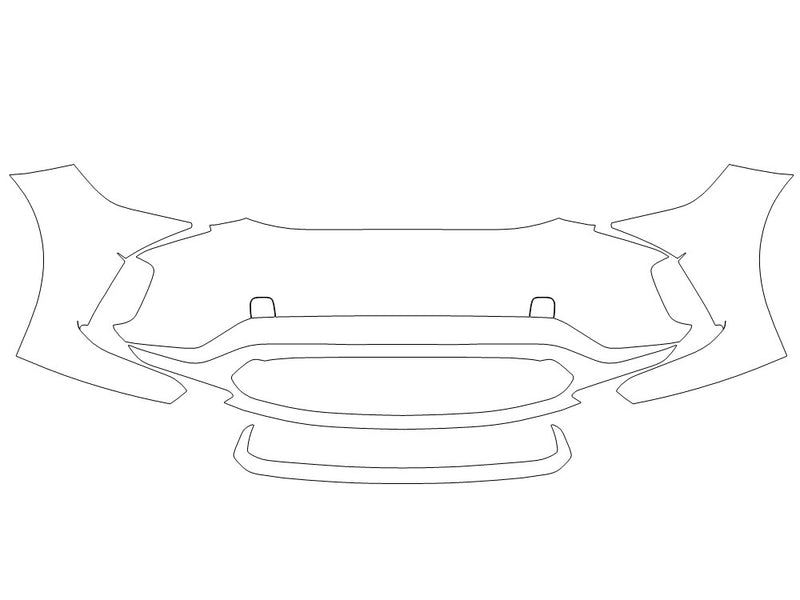 bz4x Avery Dennison Clear Bra Bumper Precut PPF Diagram