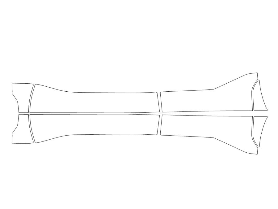 bz4x 3M Clear Bra Door Cup Precut PPF Diagram