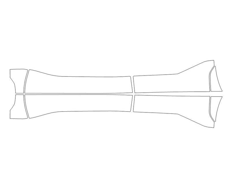 bz4x Avery Dennison Clear Bra Door Cup Precut PPF Diagram