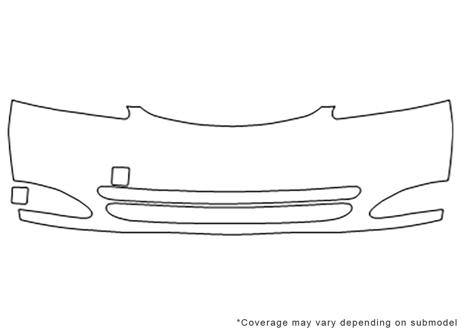 camry Avery Dennison Clear Bra Bumper Precut PPF Diagram