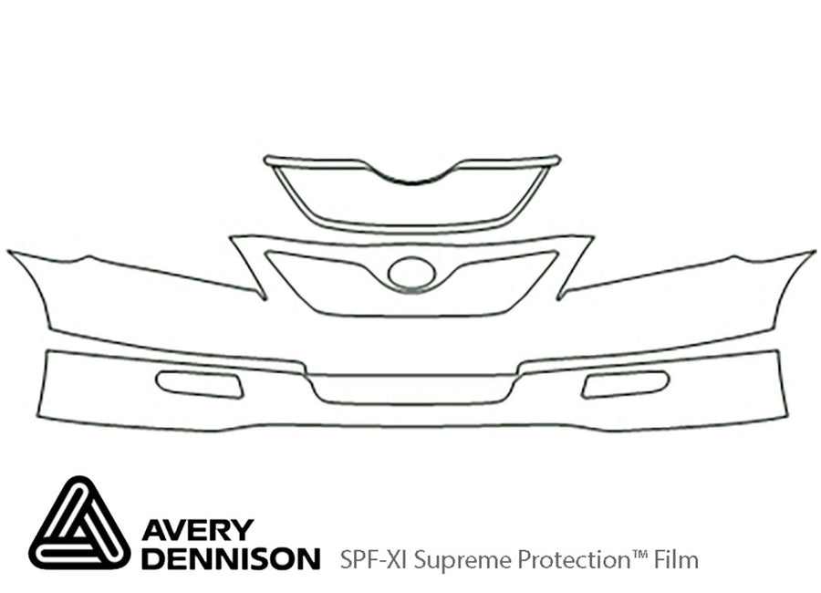 camry Avery Dennison Clear Bra Bumper Precut PPF Diagram