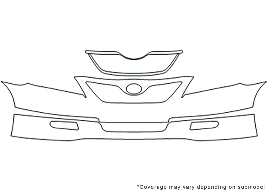 camry 3M Clear Bra Bumper Precut PPF Diagram