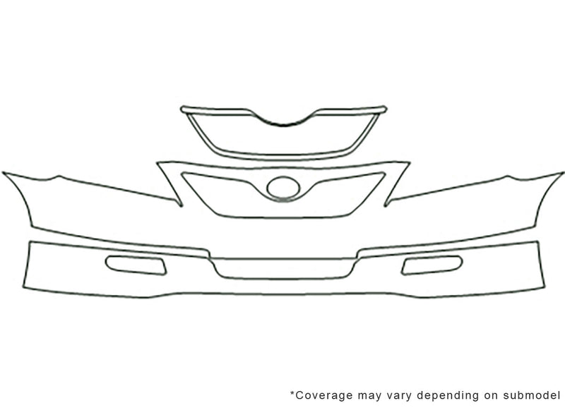 camry Avery Dennison Clear Bra Bumper Precut PPF Diagram
