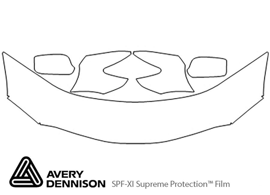 camry Avery Dennison Clear Bra Hood Precut PPF Diagram