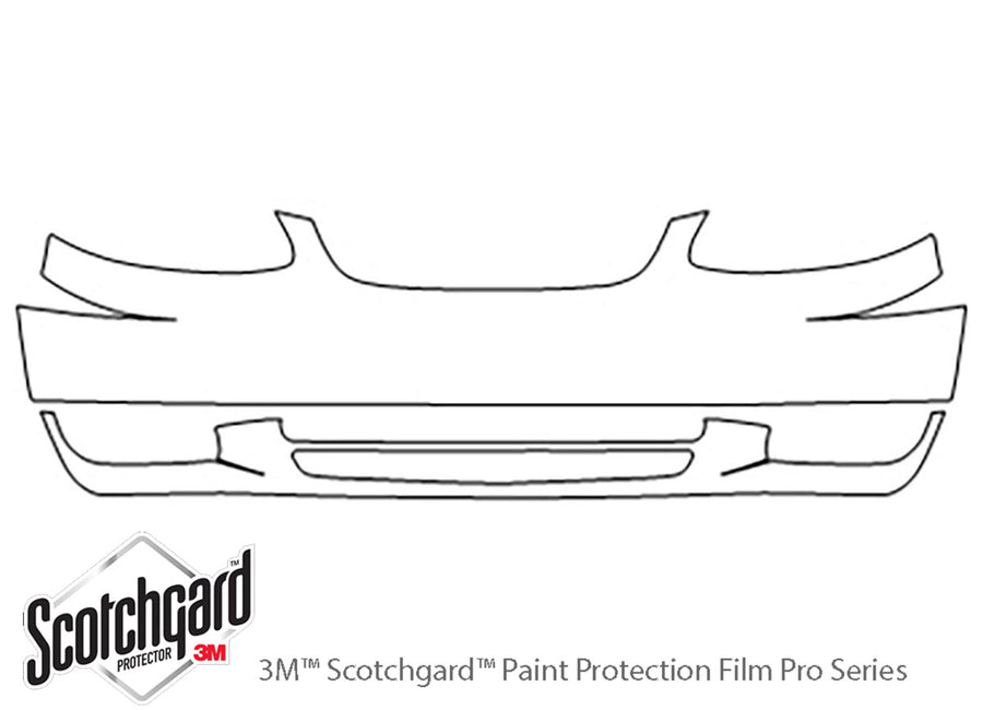 corolla 3M Clear Bra Bumper Precut PPF Diagram
