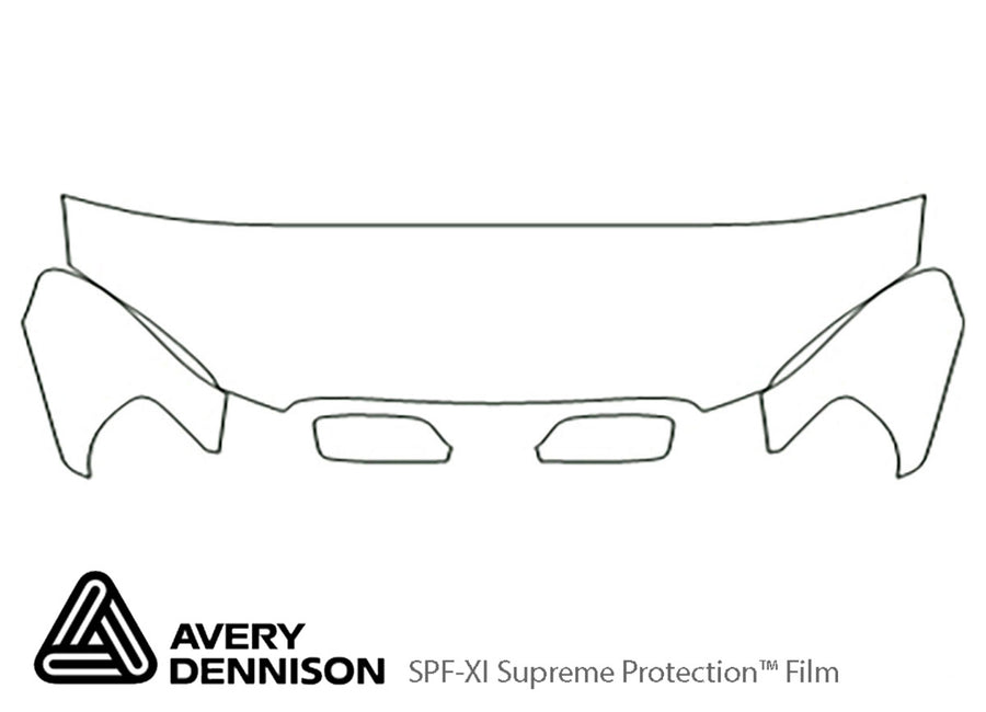 corolla Avery Dennison Clear Bra Hood Precut PPF Diagram