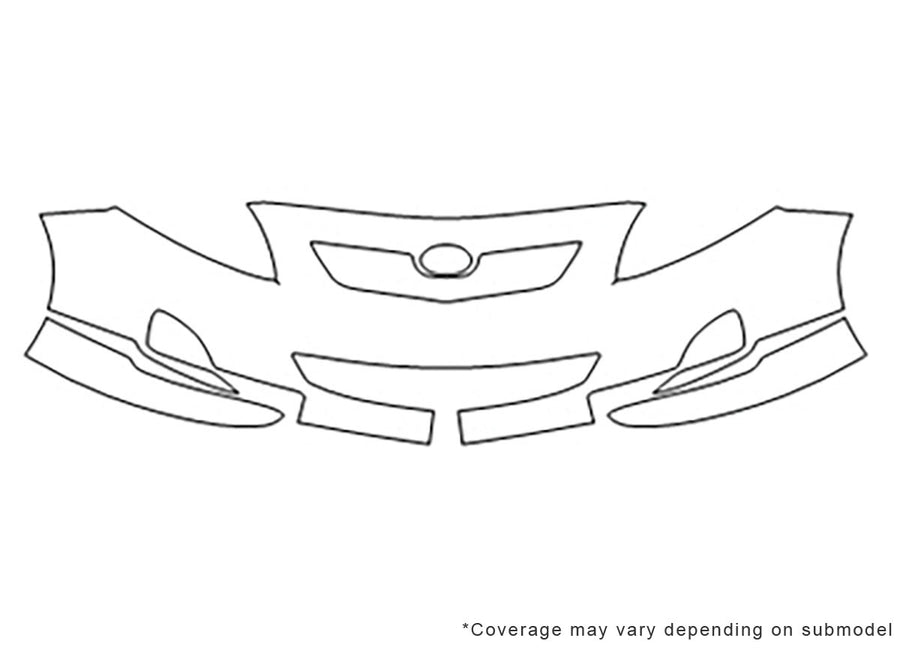 corolla 3M Clear Bra Bumper Precut PPF Diagram