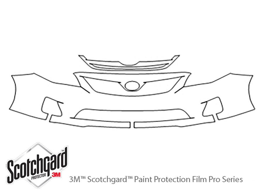 corolla 3M Clear Bra Bumper Precut PPF Diagram