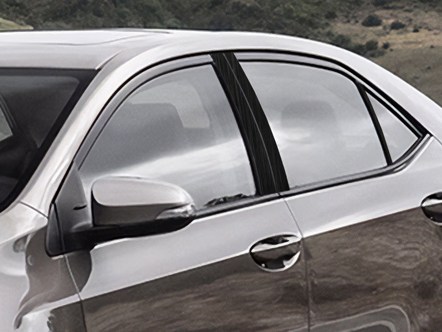 toyota corolla 2014-2018 Brushed Aluminum Black Pillar Cover Diagram