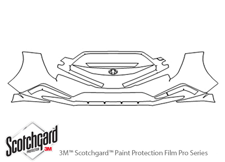 corolla 3M Clear Bra Bumper Precut PPF Diagram