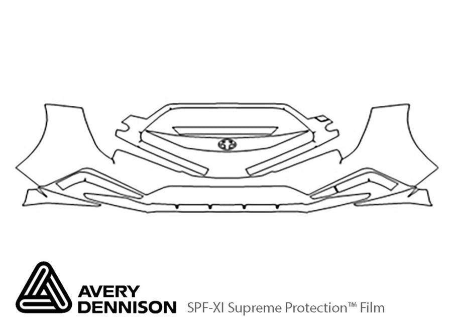 corolla Avery Dennison Clear Bra Bumper Precut PPF Diagram