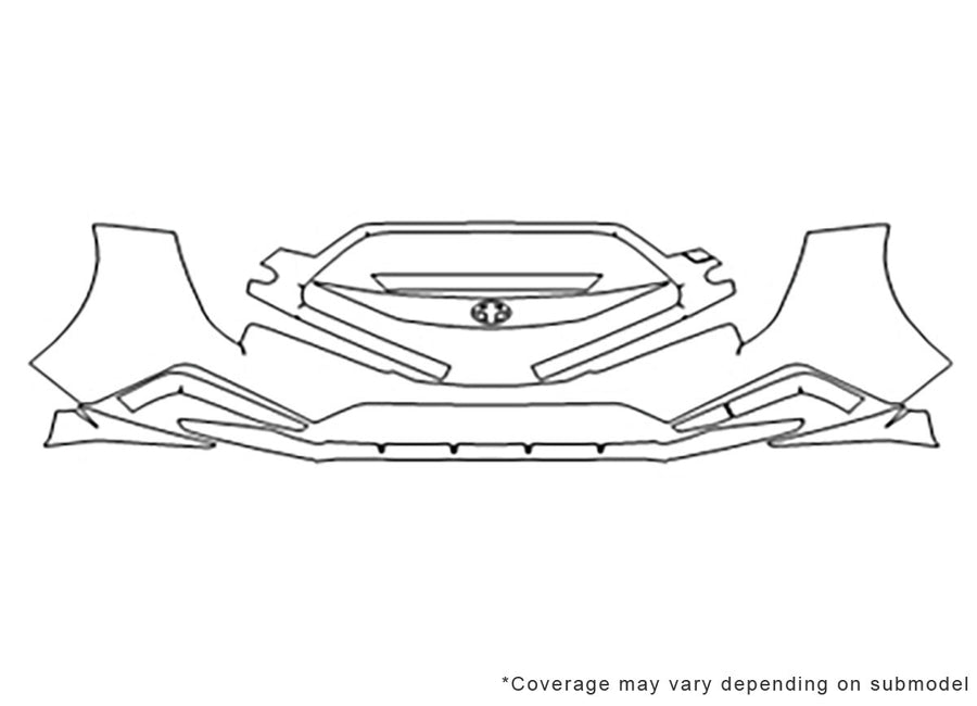 corolla 3M Clear Bra Bumper Precut PPF Diagram