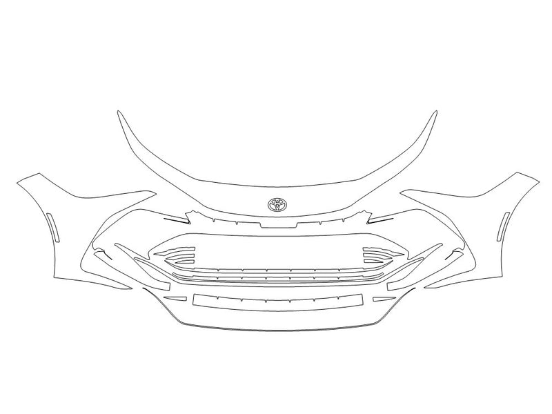 crown Avery Dennison Clear Bra Bumper Precut PPF Diagram