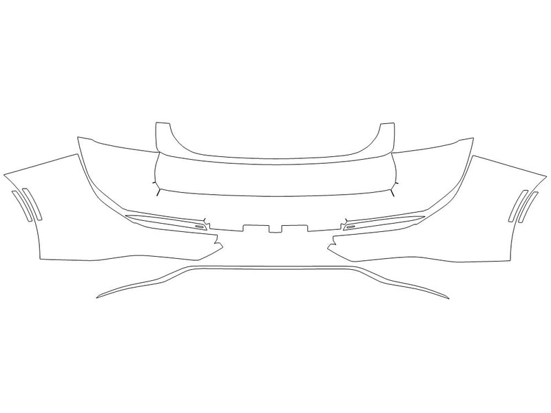 crown 3M Clear Bra Door Cup Precut PPF Diagram