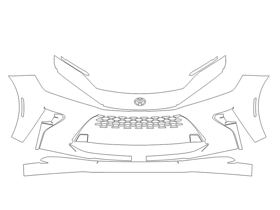 crown signia 3M Clear Bra Bumper Precut PPF Diagram
