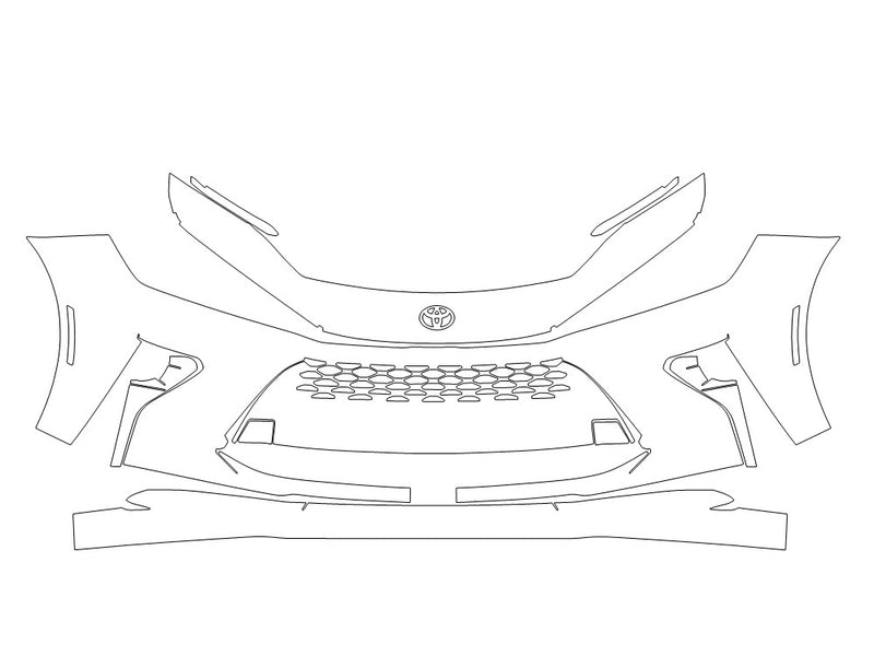 crown signia Avery Dennison Clear Bra Bumper Precut PPF Diagram